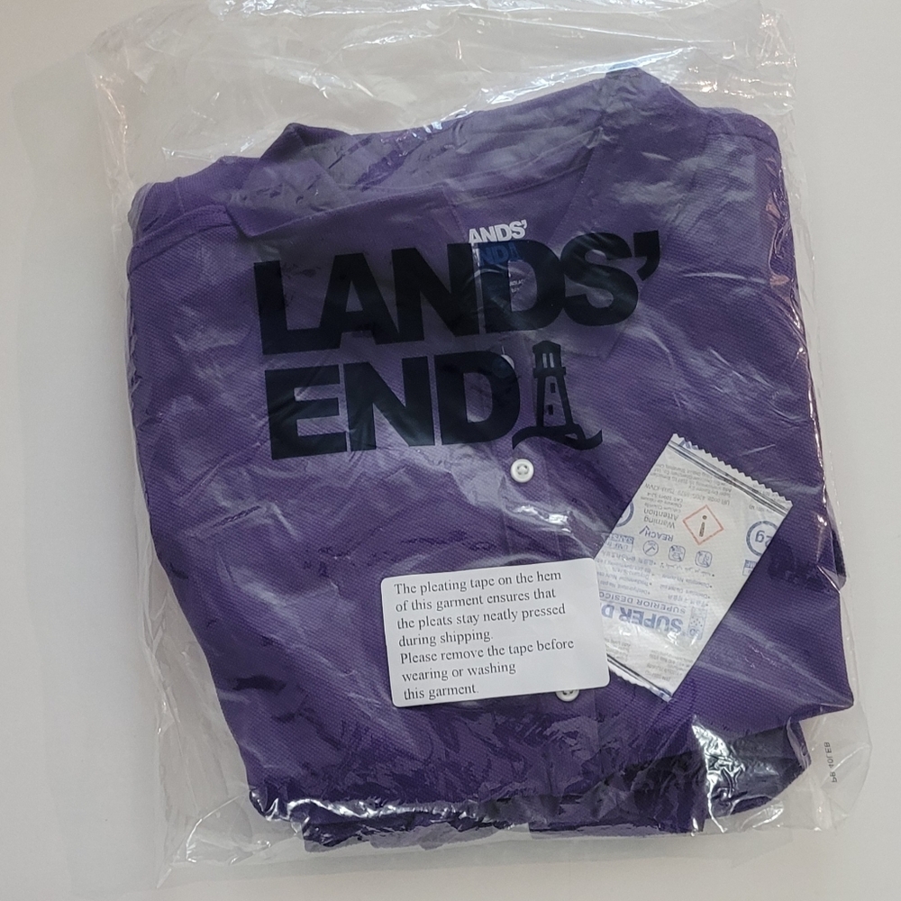 Lands End Girls Short Sleeve Polo Mesh Dress at Knee Size 14 - Purple - Picture 8 of 9